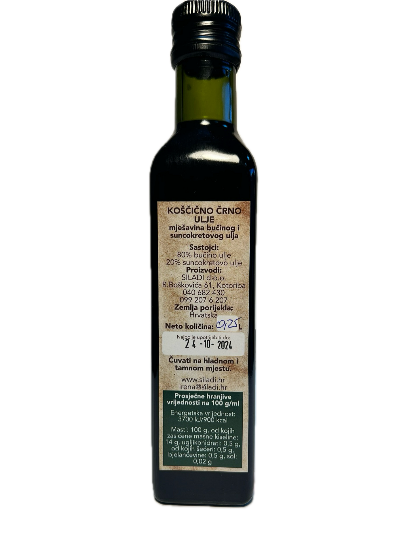 koščićno ulje 100 %, 0,25 l